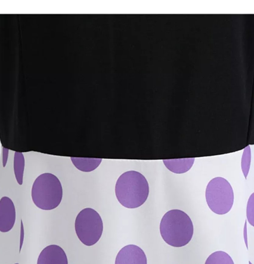 Vintage Pin Up Kjole Lilla Polka Dots