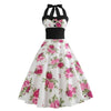 Vintage Hvid Pin-Up Kjole Med Blomster