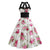 Vintage Hvid Pin-Up Kjole Med Blomster