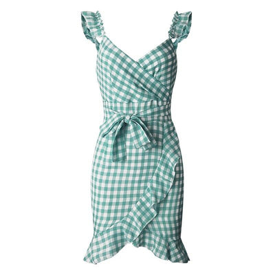 Vintage Grøn Strandkjole