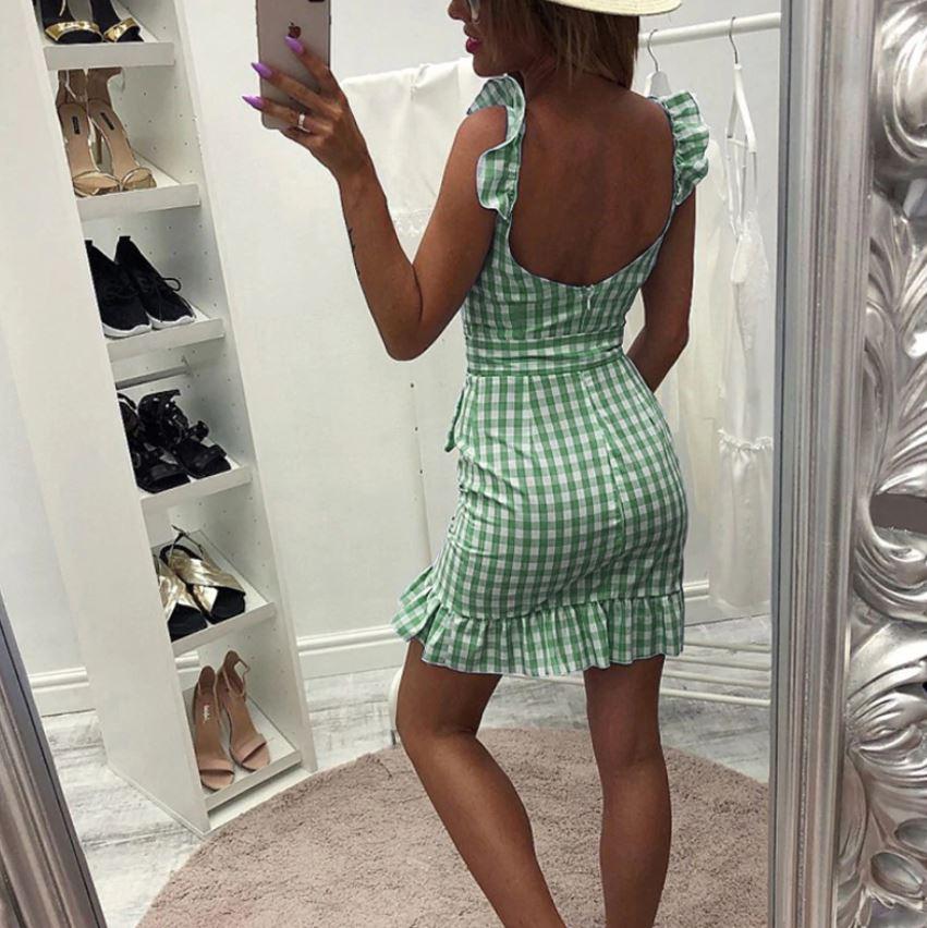 Vintage Grøn Strandkjole