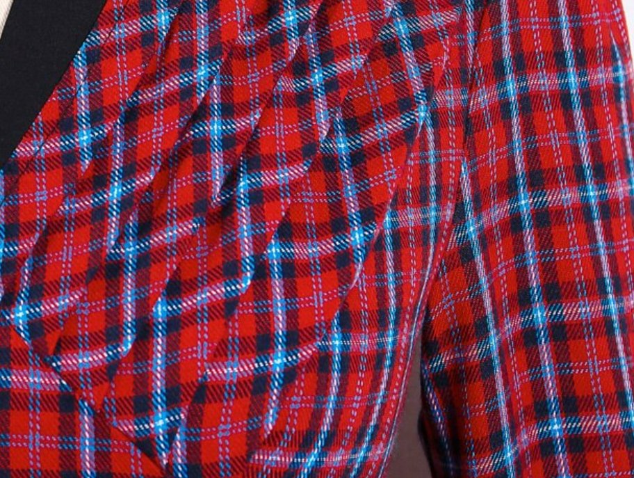 Vintage Rød Plaid Kjole
