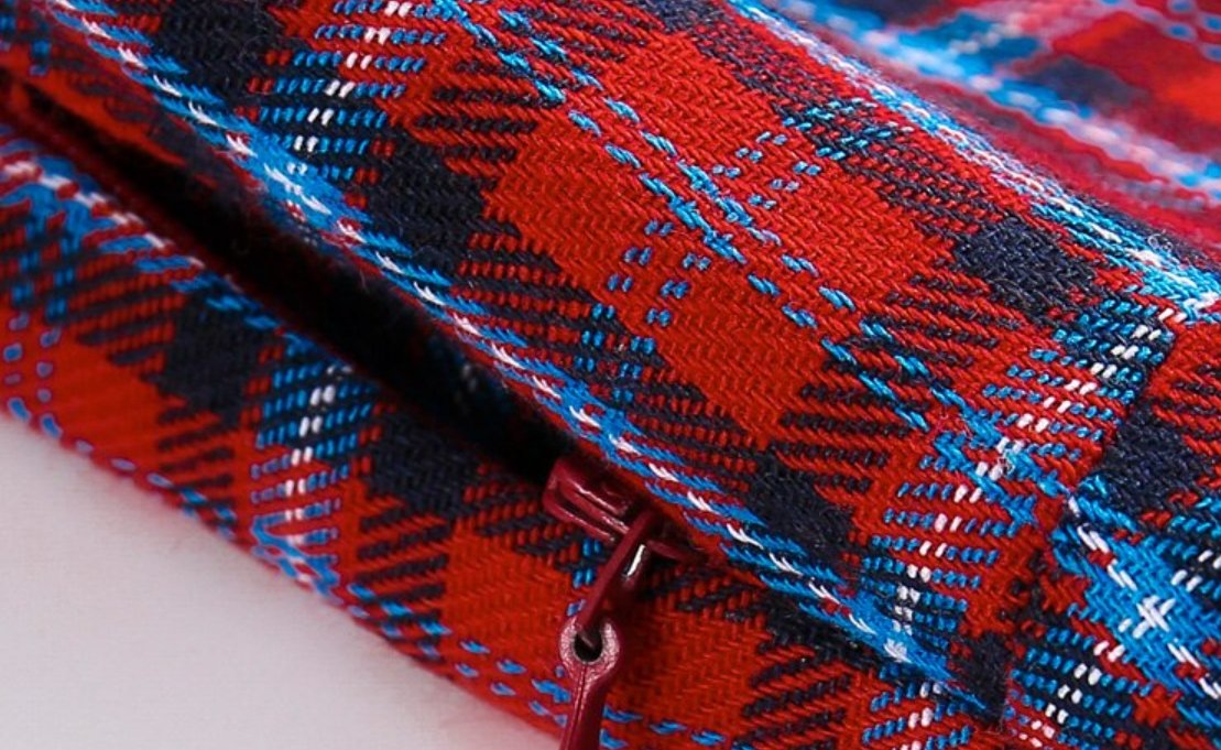 Vintage Rød Plaid Kjole