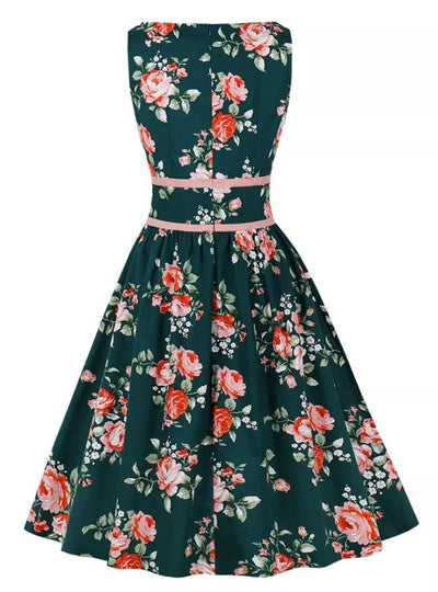 Vintage Plisseret Blomsterkjole