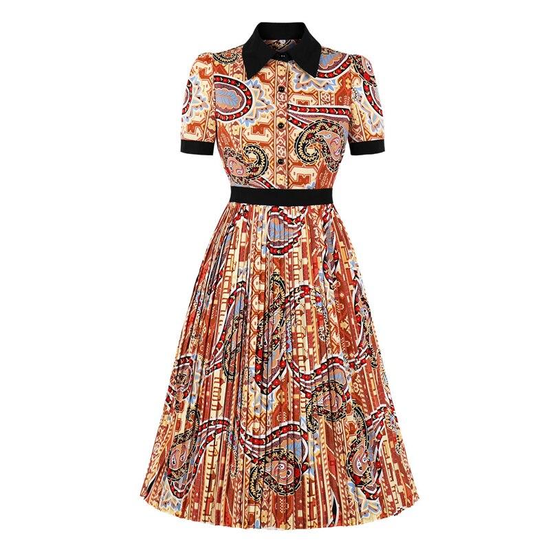 Orange Plisseret Vintage Kjole