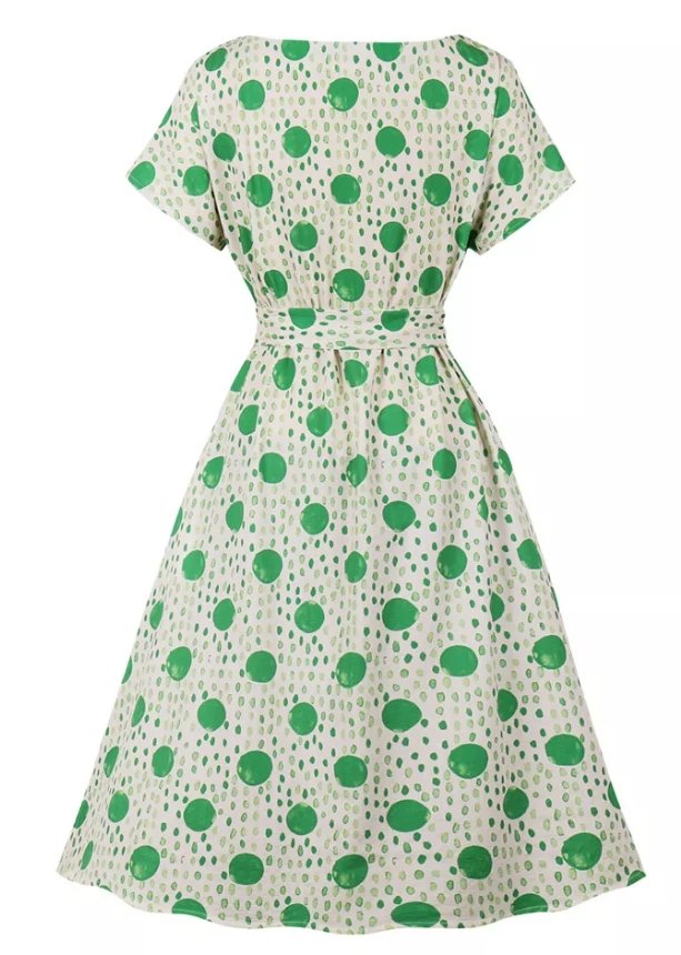 Vintage Dots And Stripes Kjole