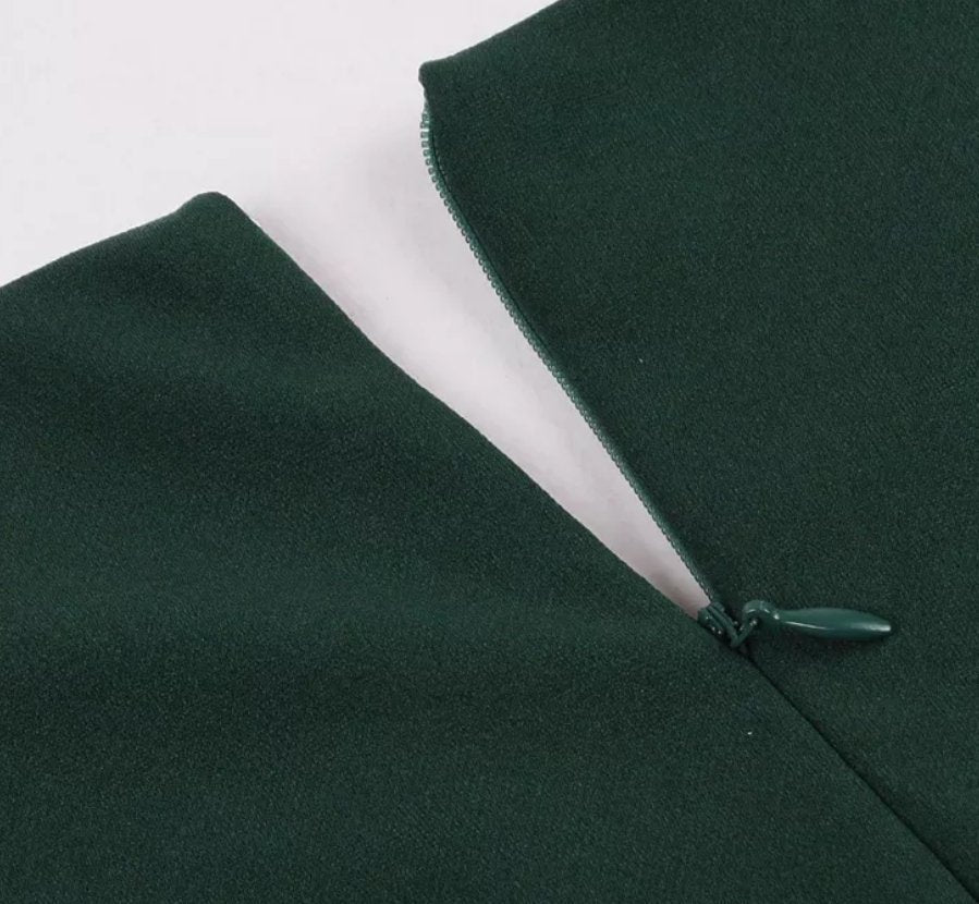 Vintage Grøn Receptionskjole