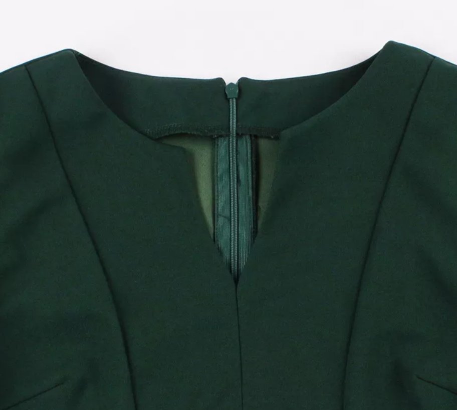 Vintage Grøn Receptionskjole