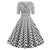 Vintage Rockabilly Kjole 50'er Hvide Polkaprikker