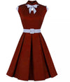 Vintage Rockabilly Kjole 50'er Bourgogne
