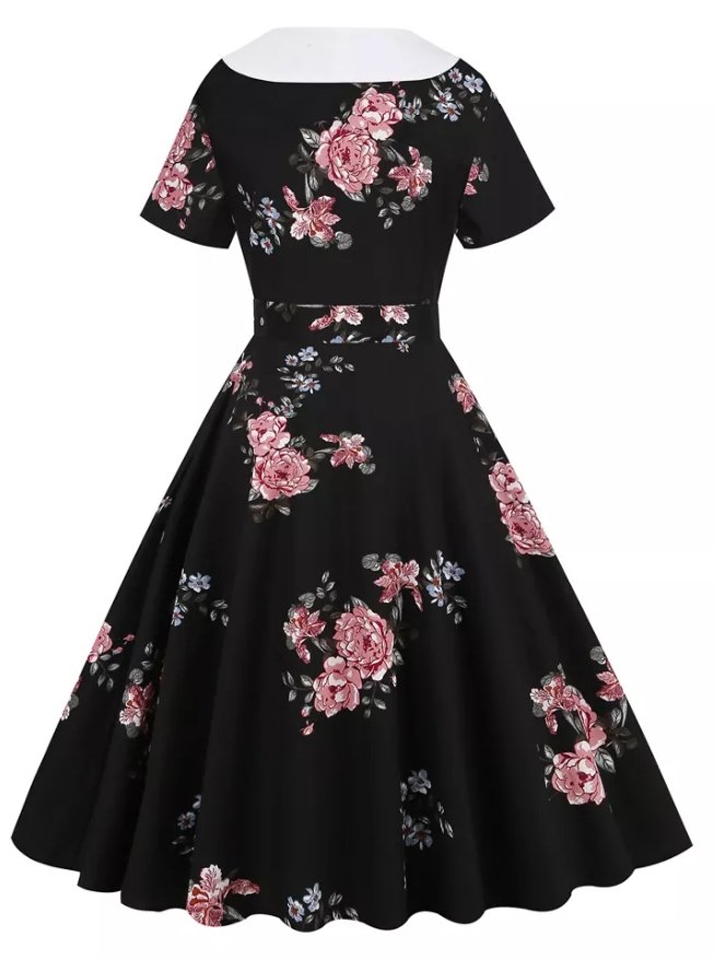 Vintage Rockabilly Kjole 50'er Blomster