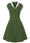 Vintage Rockabilly Kjole 50'er Grøn