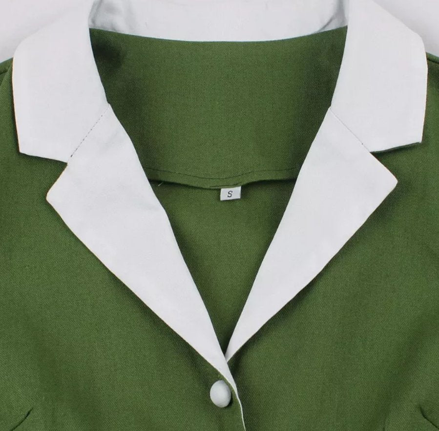 Vintage Rockabilly Kjole 50'er Grøn