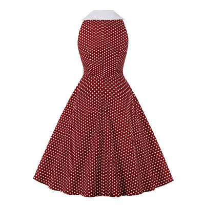 Vintage Rockabilly Bomuldskjole Bourgogne