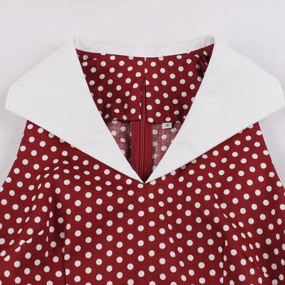 Vintage Rockabilly Bomuldskjole Bourgogne