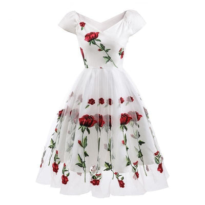 Vintage Rockabilly Blondekjole Hvid