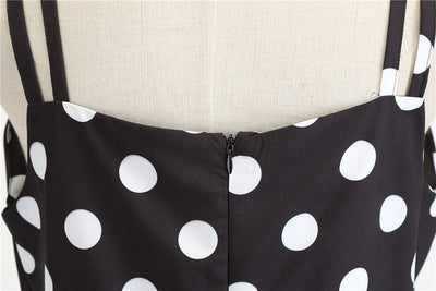 Vintage Rockabilly Kjole, Sorte Prikker