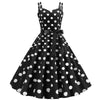 Vintage Rockabilly Kjole, Sorte Prikker