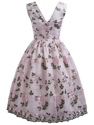 Vintage Rose Broderet Kjole