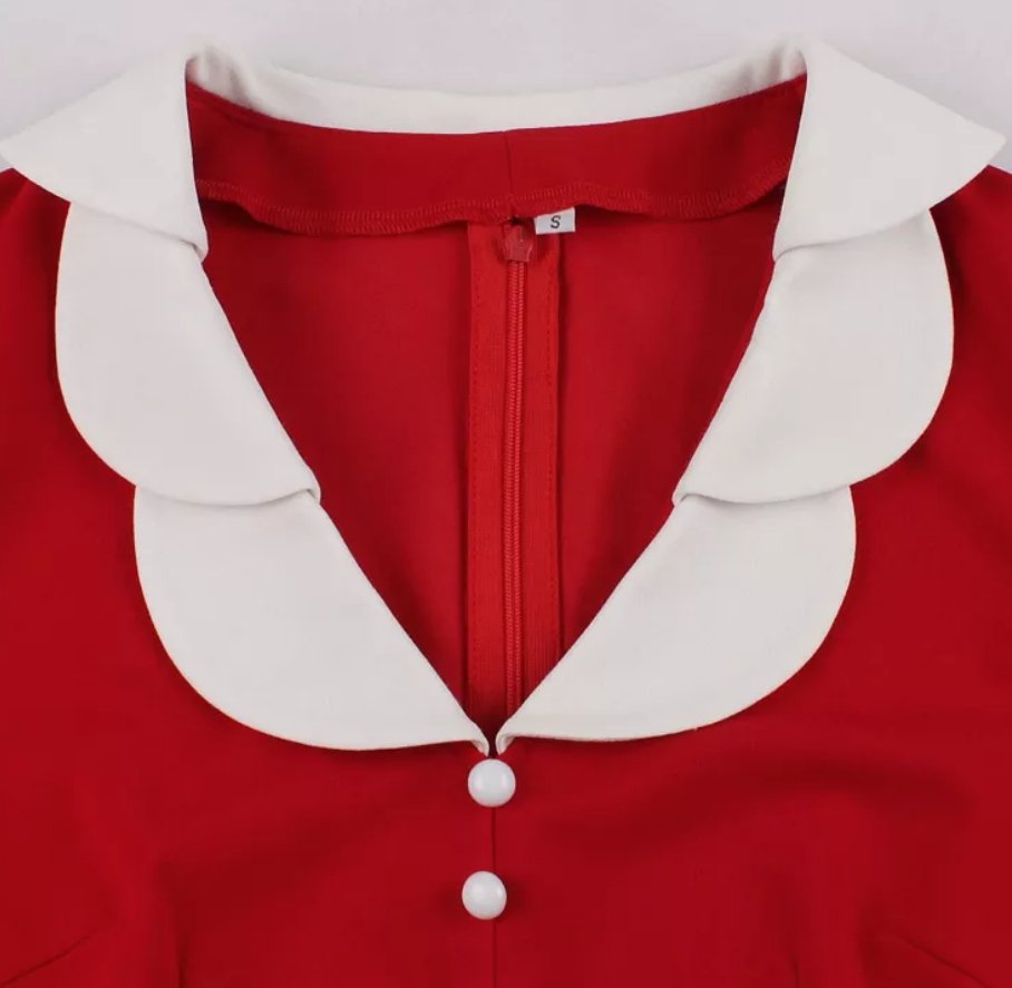 Passionsrød Vintage Kjole