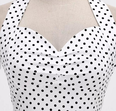 Vintage Sexet Pin Up Kjole Hvid