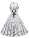 Vintage Sexet Pin Up Kjole Hvid