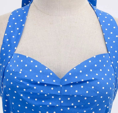 Vintage Sexet Pin Up Kjole Blå