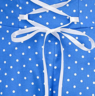 Vintage Sexet Pin Up Kjole Blå