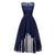 Vintage Elegant Aftenkjole Navy
