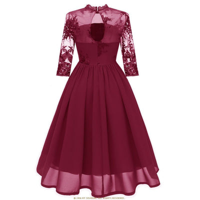 Vintage Bourgogne Voile Kjole