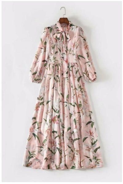 Vintage Gammel Pink Lang Kjole