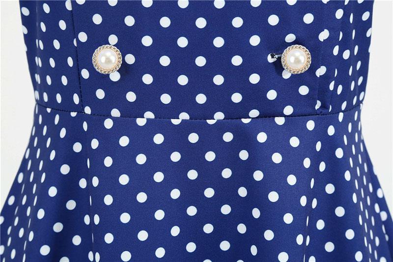 50'er Glamourøs Blå Kjole