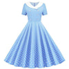 50'er Himmelblå Polka Dot Kjole