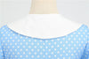 50'er Himmelblå Polka Dot Kjole