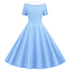 50'er Himmelblå Polka Dot Kjole