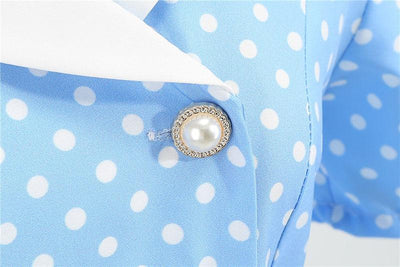 50'er Himmelblå Polka Dot Kjole