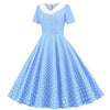 50'er Himmelblå Polka Dot Kjole