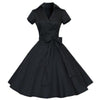 Vintage 50'er Solid Sort Kjole