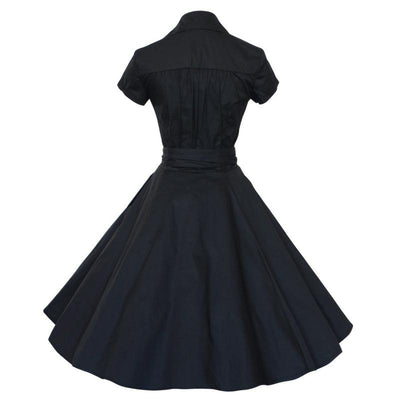 Vintage 50'er Solid Sort Kjole
