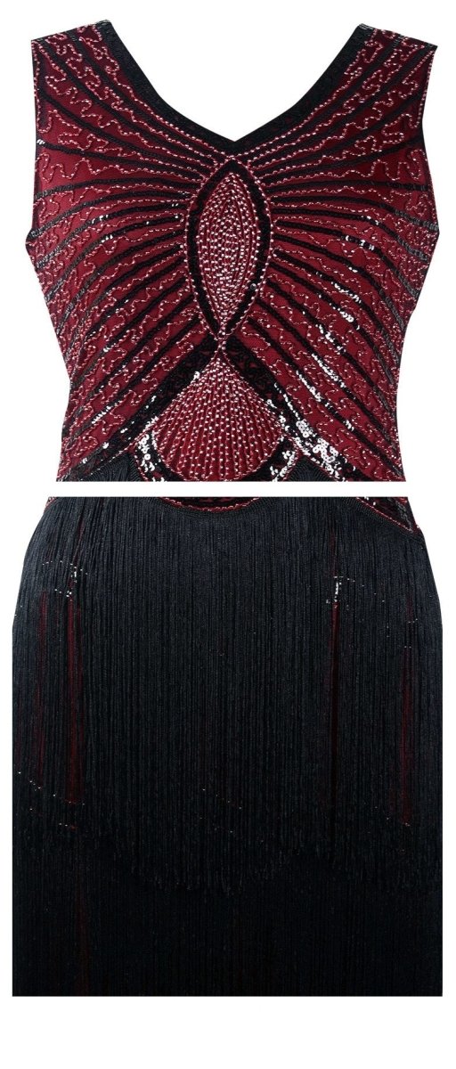 Vintage 1920'er Art Deco Bourgogne Kjole