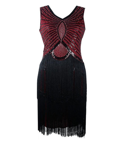 Vintage 1920'er Art Deco Bourgogne Kjole