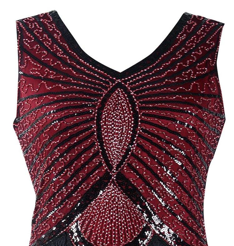 Vintage 1920'er Art Deco Bourgogne Kjole