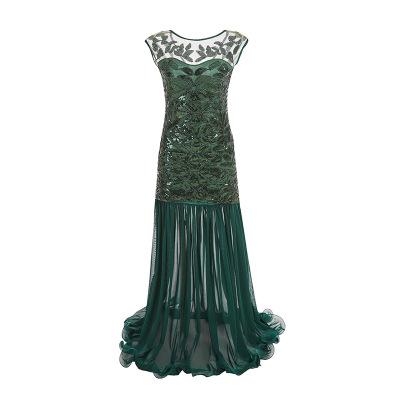 Vintage 20'er Flapper Kjole Grøn