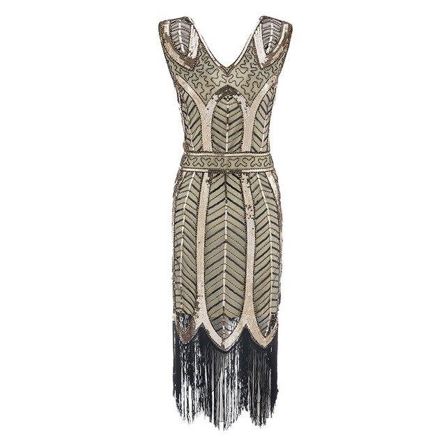 Vintage 20'er Gatsby Beige Kjole