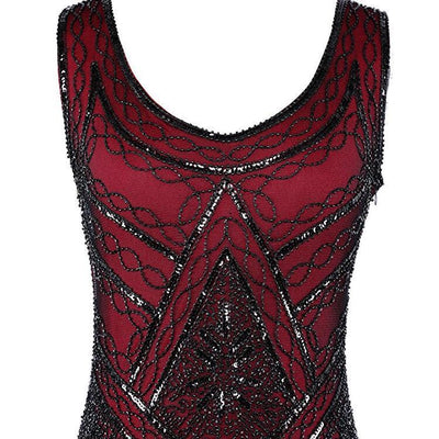Vintage 20'er Gatsby Kjole Bourgogne