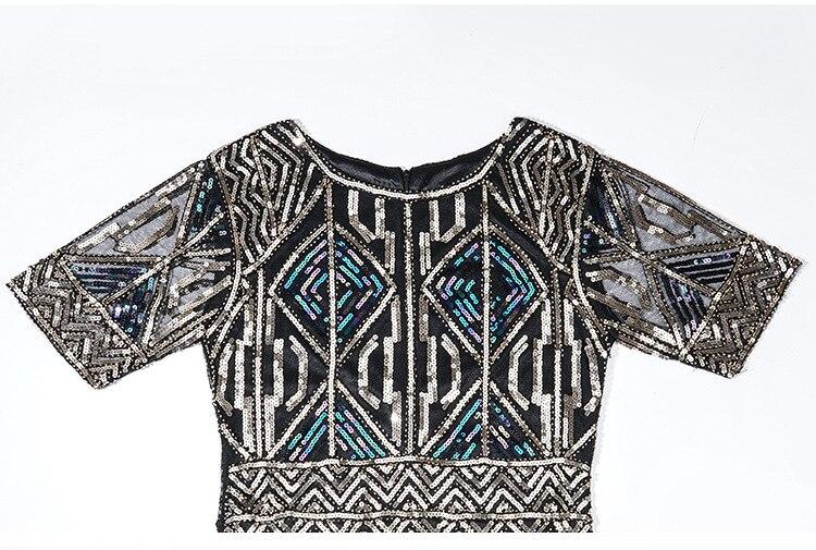 Vintage 20'er Gatsby Lang Guldkjole