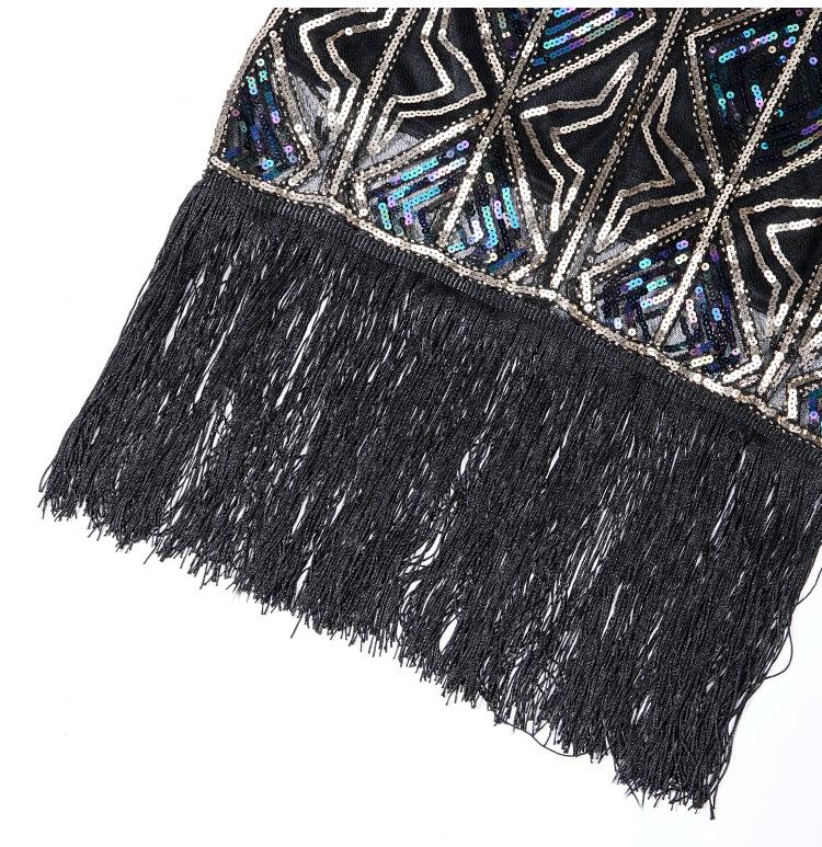 Vintage 20'er Gatsby Lang Guldkjole