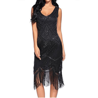 Vintage 20'er Gatsby Kjole Sort