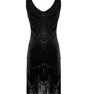 Vintage 20'er Gatsby Kjole Sort