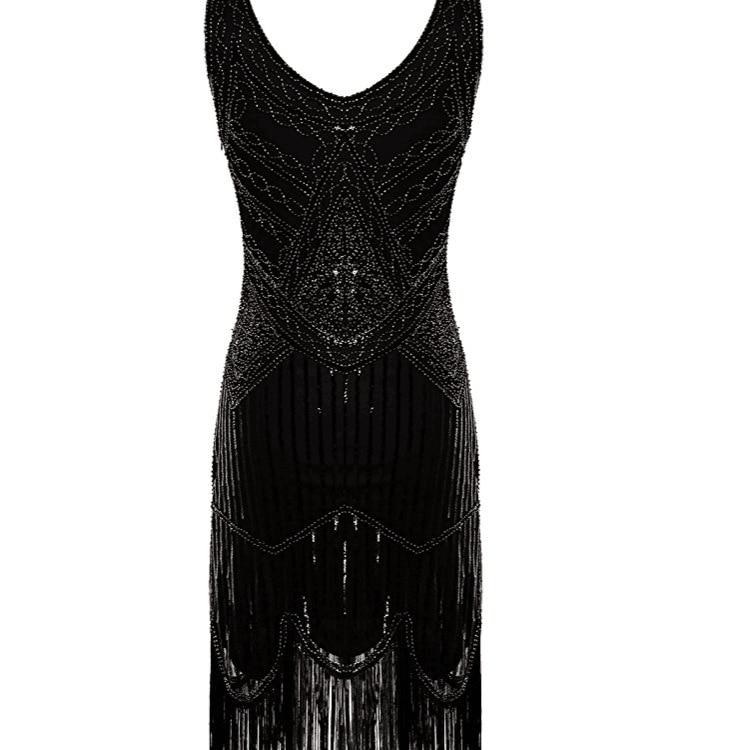 Vintage 20'er Gatsby Kjole Sort